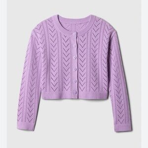 Gap kids pointelle cardigan sweater size 8 M purple